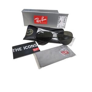 NIB Ray-Ban RB3025 004/58 Aviator Classic Gunmetal, Polorized Green Classic G-15